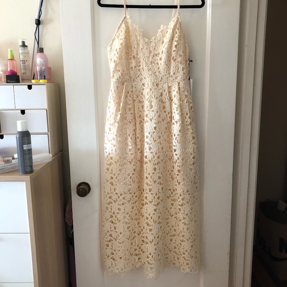 Astr the Label - Lace Midi Dress in L - NWT - Buttercream - Picture 3 of 9